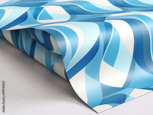 Super cool retro modern trendy checkery soft Blue colors irregular cartoonish pattern photo