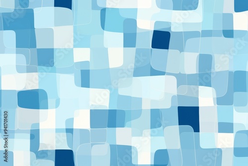 Super cool retro modern trendy checkery soft Blue colors irregular cartoonish pattern photo