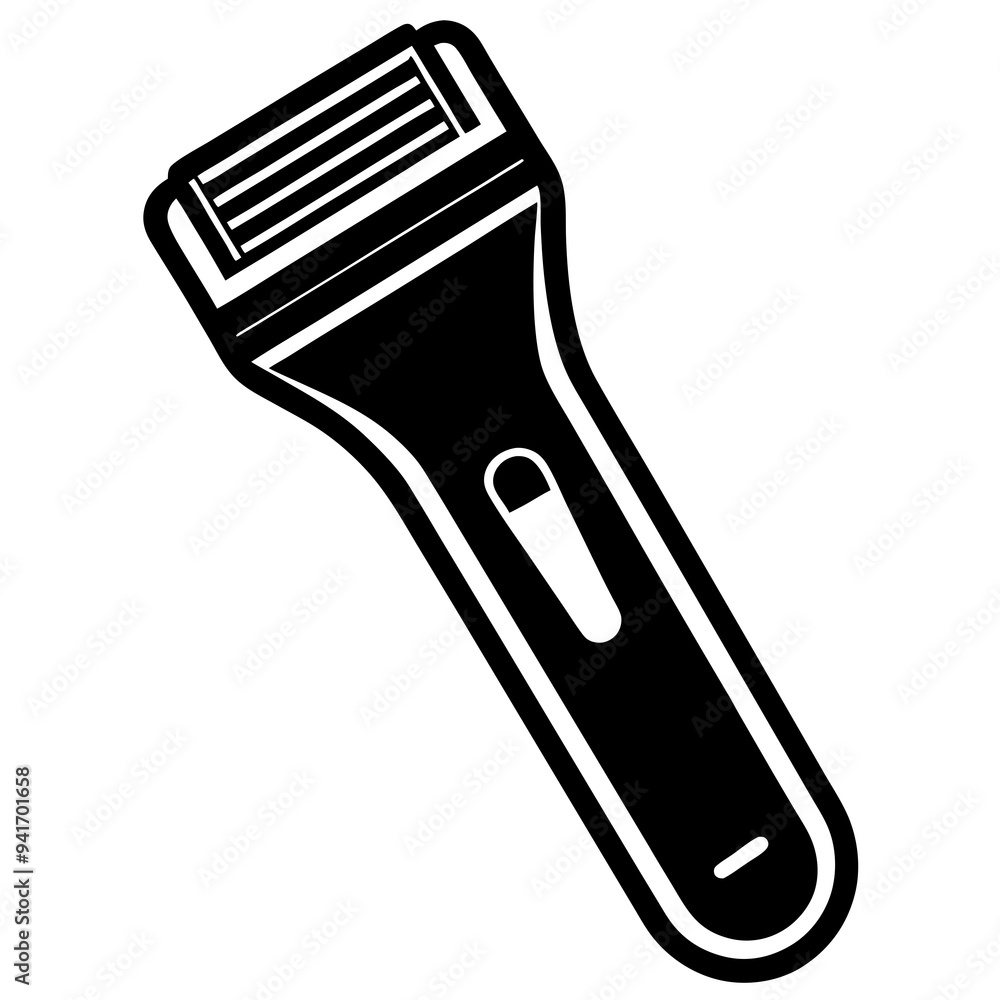 Obraz premium Electric Shaver Silhouette Vector on White Background