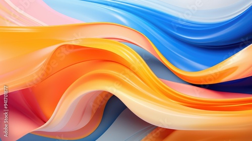 Abstract flowing liquid with gradient hues