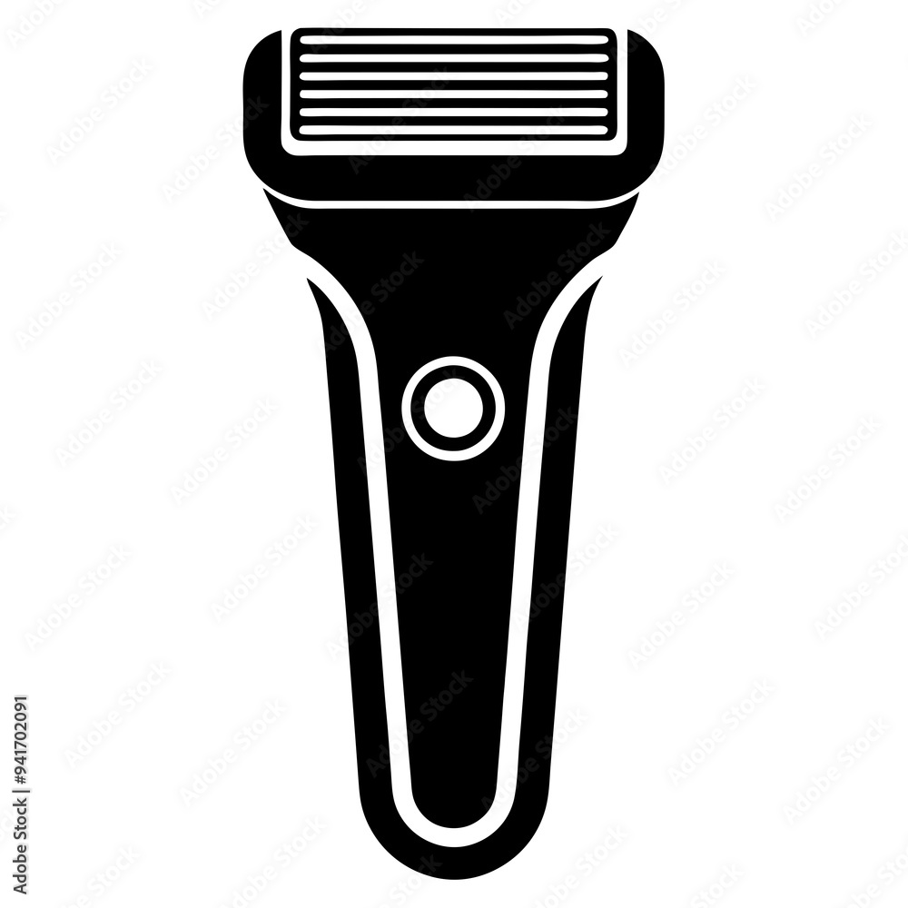 Electric Shaver Silhouette Vector on White Background Electric Shaver Silhouette Vector on White Background