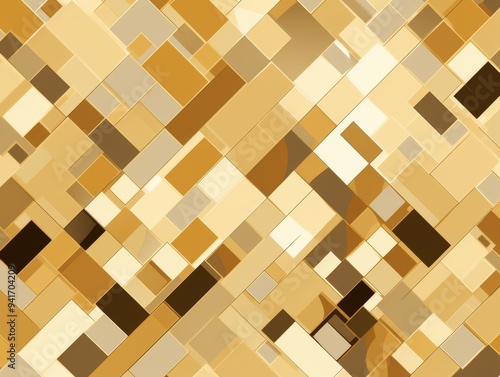 Super cool retro modern trendy checkery soft Gold colors irregular cartoonish pattern photo