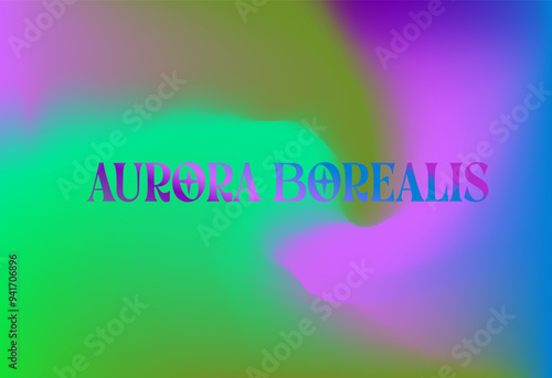 Abstract blurred background in The Northern Lights or Aurora Borealis colors.