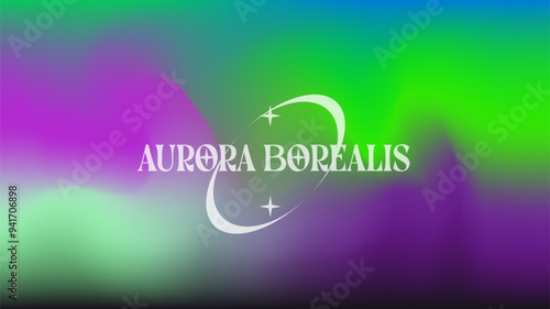 Abstract blurred background in The Northern Lights or Aurora Borealis colors.
