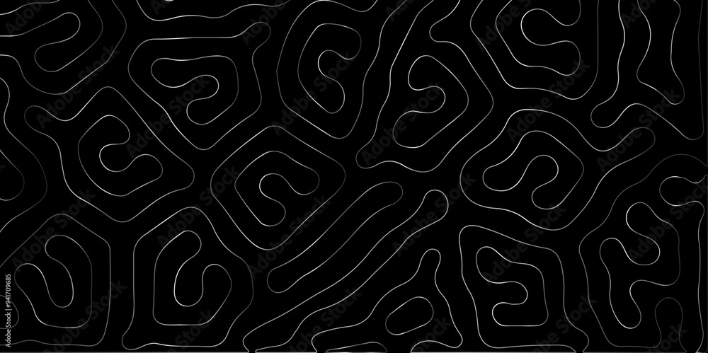 Fototapeta premium Abstract seamless turing pattern minimal organic geometric black background. white stock line abstract pattern Transparent monochrome striped texture, seamless pattern, modern stylish texture.