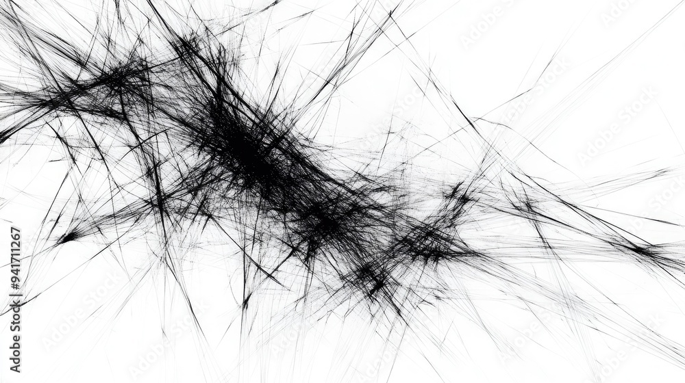 Chaotic abstract lines scattering in different directions, symbolizing the concept of distraction, on a white background. Chaotic abstract lines scattering in different directions, symbolizing the concept of distraction, on a white background.