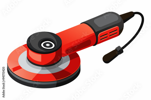 Red and Black Electric Polisher with Ergonomic Handle and Rotating Pad