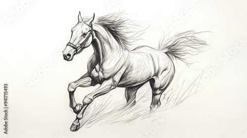 horse pencil drawing	