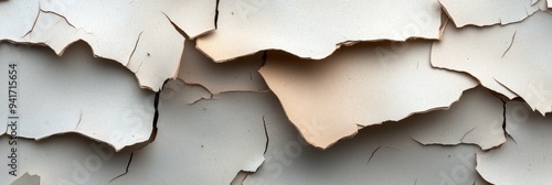 Close-up abstract texture of peeling paperbark tree bark, showcasing the intricate patterns and layers of the bark. The image evokes a sense of nature's artistry, the passage of time, and the resilien photo