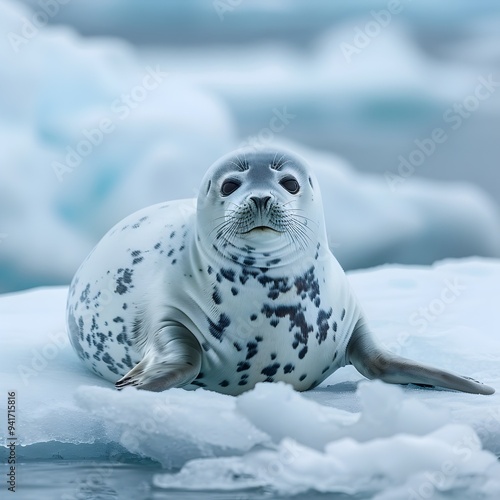 Curious and Friendly Seal Exploring Icy Arctic Landscape