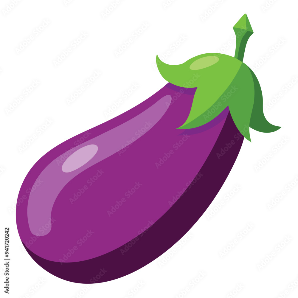 Minimalist Eggplant Vector on White Background – Cartoon Line Art Minimalist Eggplant Vector on White Background – Cartoon Line Art