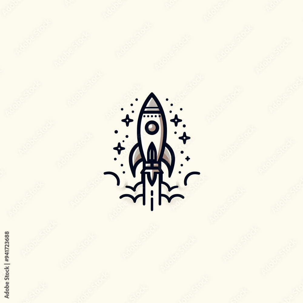 A rocket launching into the sky, in a cartoon style. A rocket launching into the sky, in a cartoon style.