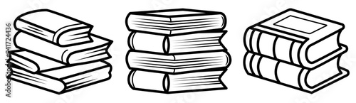 Set of Books template flat icons, on transparent background, flat design vector illustration, education concept