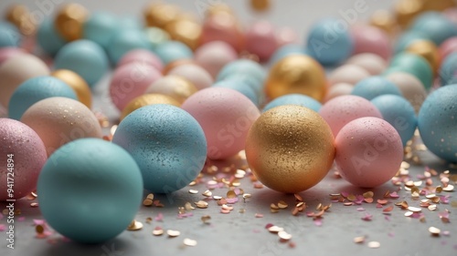 Festive Pastel Decorations with Confetti.