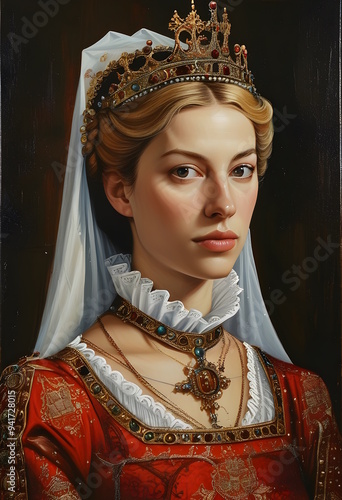Portrait of a medieval queen oil painting art