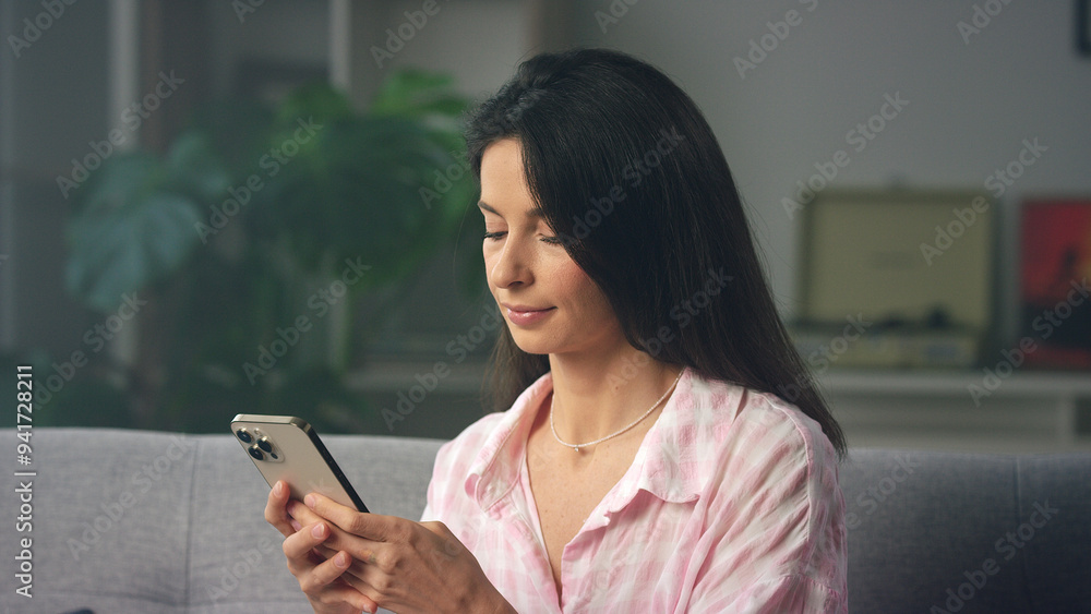 Young woman using smartphone browsing internet on Young woman using smartphone browsing internet on