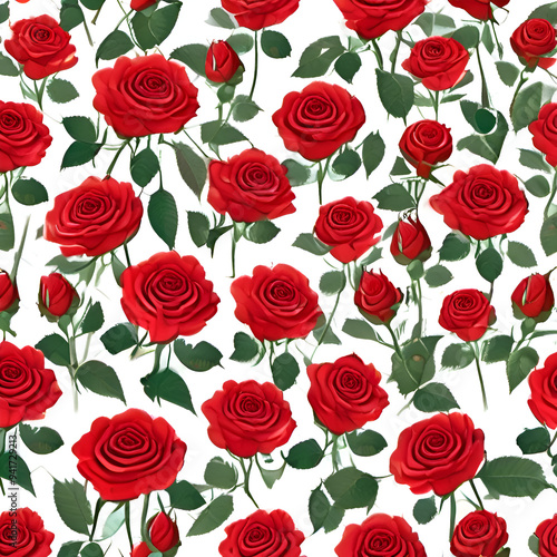 seamless pattern with red roses