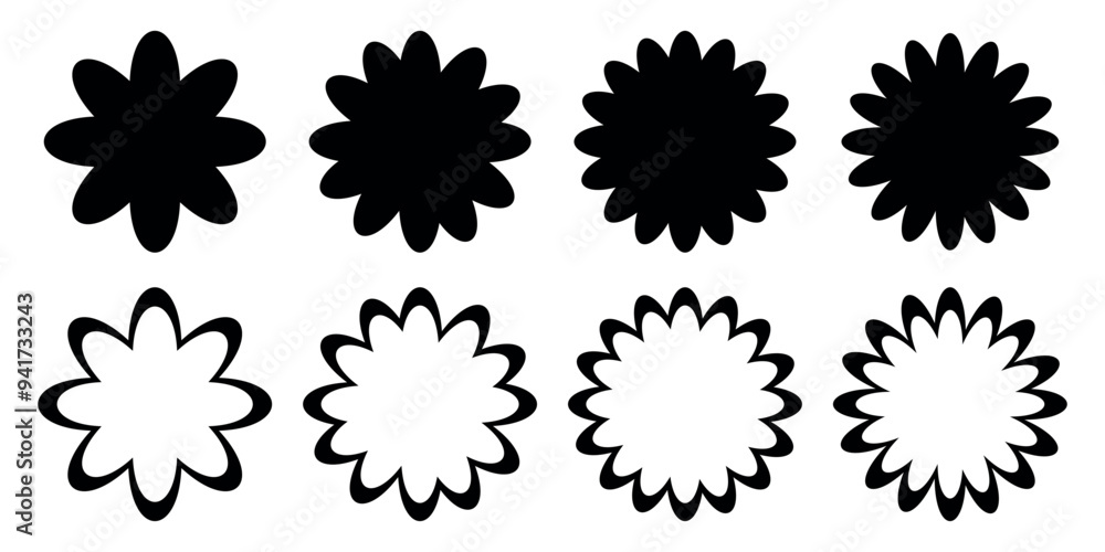 Flower icon. Flowers elements collection. Flower plant, floral garren icons collection. Cute round flower plant nature collection. Vector illustrator. Flower icon. Flowers elements collection. Flower plant, floral garren icons collection. Cute round flower plant nature collection. Vector illustrator.