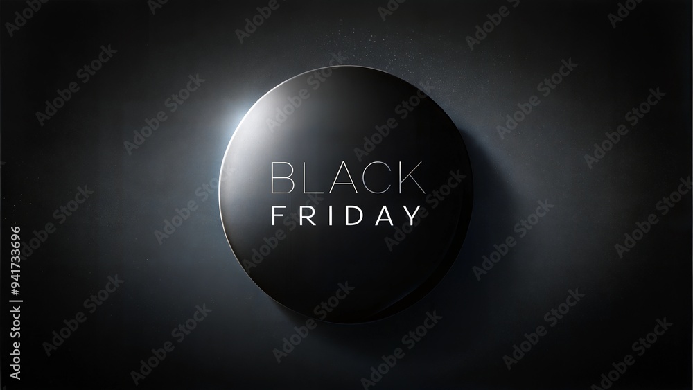 Minimalist black background with sleek matte black circle and 'Black Friday' text in elegant typography Minimalist black background with sleek matte black circle and 'Black Friday' text in elegant typography