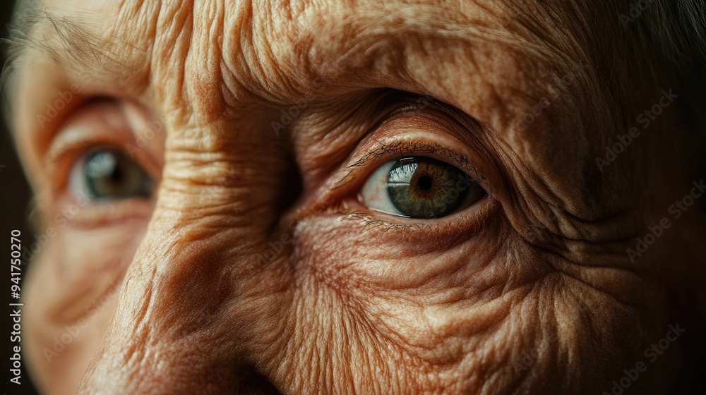 A detailed shot of an elderly woman face with delicate wrinkles, showing the wisdom and grace that comes with her years of life experience. - A detailed shot of an elderly woman face with delicate wrinkles, showing the wisdom and grace that comes with her years of life experience. -