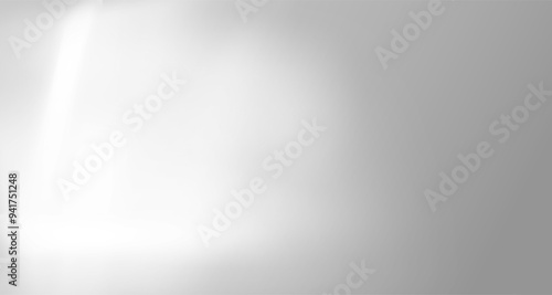 Glare from the sun's rays on the wall. Blurred shadows in the room. Soft overlay of natural light. Abstract background for product presentation.