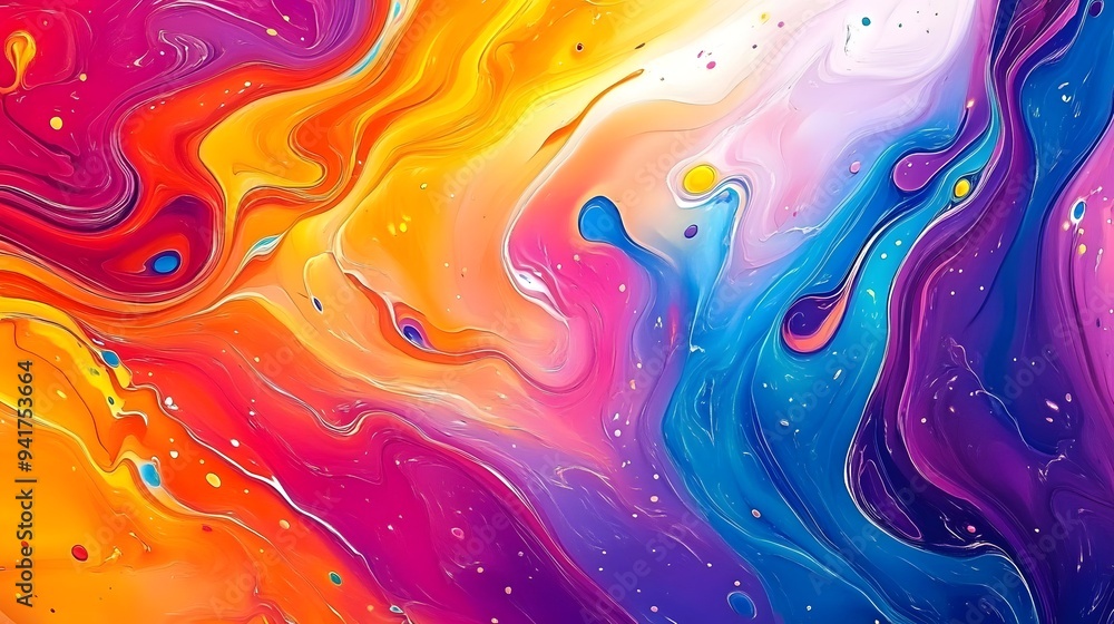 Lively Abstract Backdrop with Colorful Swirls and Fluid Forms Lively Abstract Backdrop with Colorful Swirls and Fluid Forms