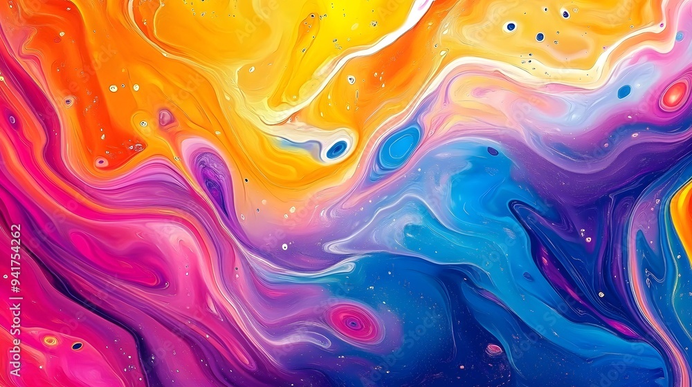 Lively Abstract Backdrop with Colorful Swirls and Fluid Forms Lively Abstract Backdrop with Colorful Swirls and Fluid Forms