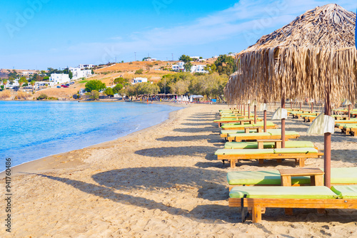 Fototapeta Naklejka Na Ścianę i Meble -  Romantic beach at greek island, summer holidays in Paros Greece