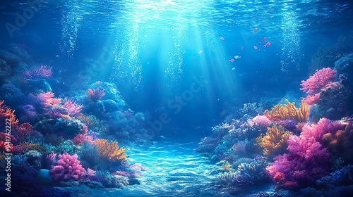 Colorful coral reefs in an underwater paradise perfect for adding a touch of marine charm