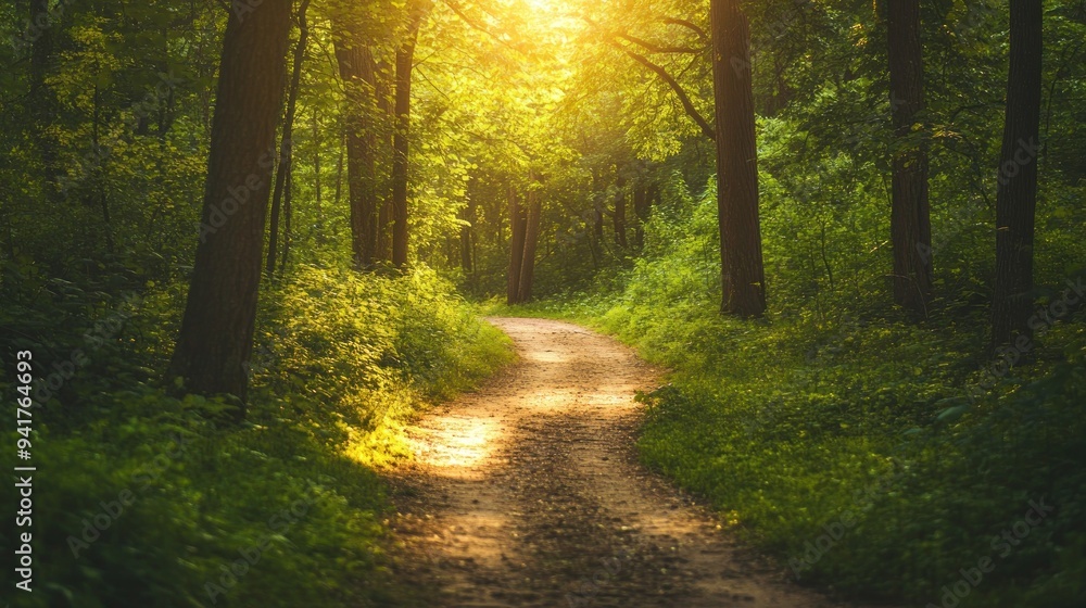 Sunlit Path Through the Forest Sunlit Path Through the Forest