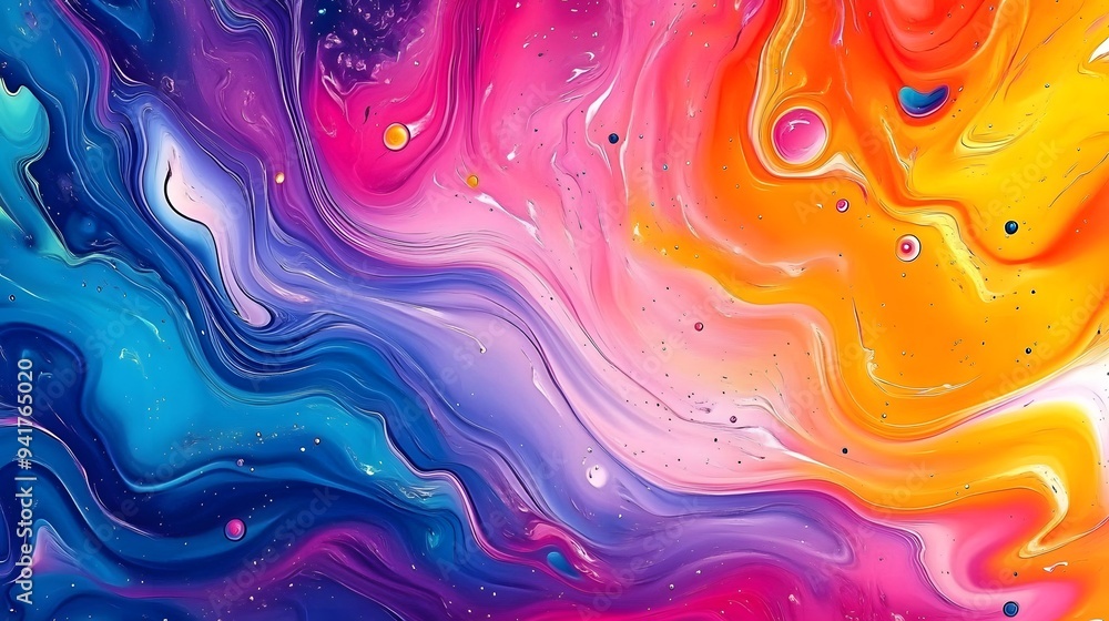 Energetic Swirling Abstract Background with Vivid Hues Energetic Swirling Abstract Background with Vivid Hues