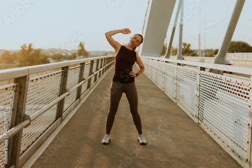 Woman stretches effortlessl...