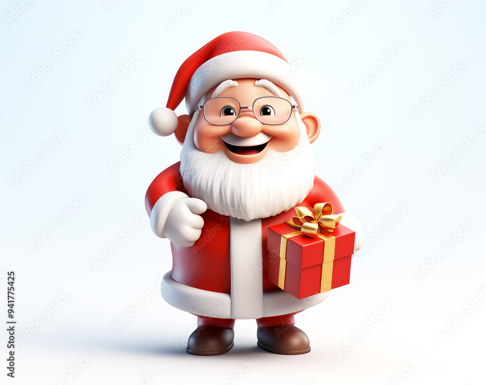 Funny Santa Claus cartoon on white background. Time to celebrate Christmas Funny Santa Claus cartoon on white background. Time to celebrate Christmas
