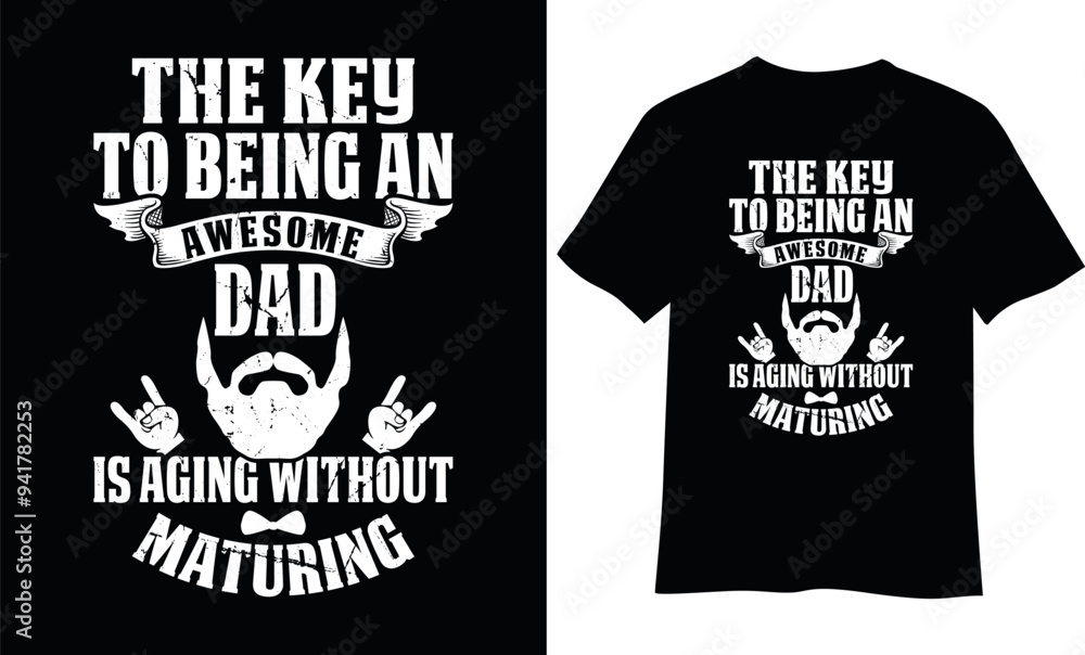 The key to being an awesome dad maturing t-shirt design The key to being an awesome dad maturing t-shirt design