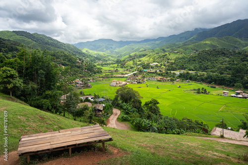Beautiful landscape of Sapan Village in Nan Province, Thailand.