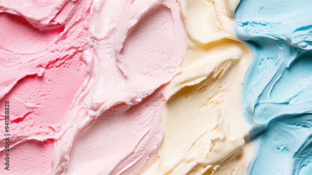 Ice cream background. Professional close-up photo of colorful ice cream texture background, minimalistic, bold color