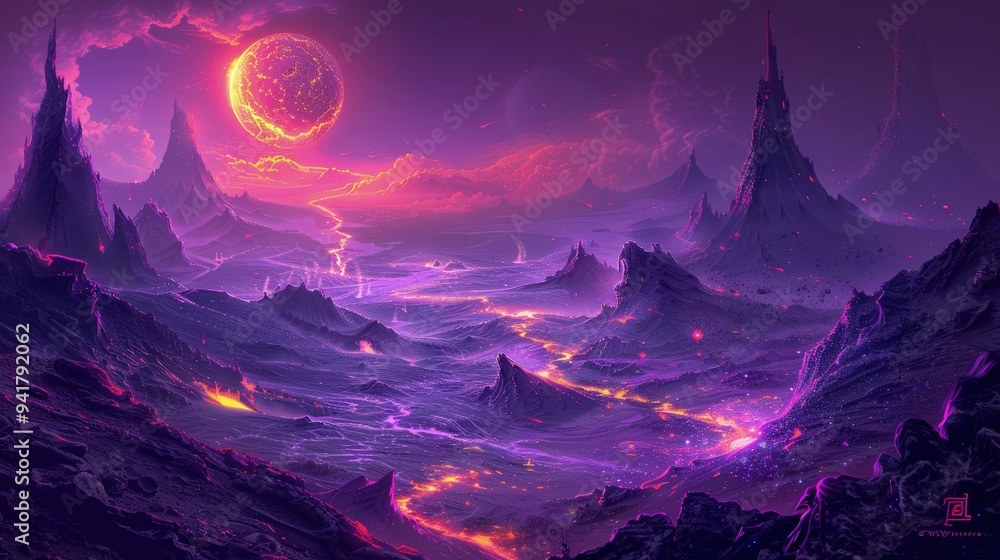 A mysterious purple-glowing planet. An unknown world with strange entities hidden beneath mysterious layers. A mysterious purple-glowing planet. An unknown world with strange entities hidden beneath mysterious layers.