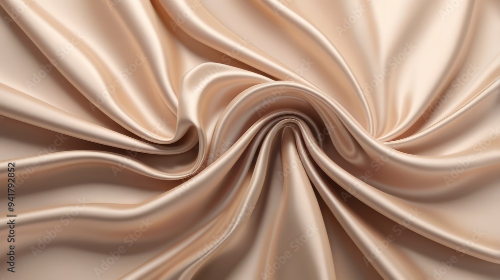 background with satin Shiny satin silk in pastel beige swirl, abstract fabric backdrop for text or display background with satin Shiny satin silk in pastel beige swirl, abstract fabric backdrop for text or display