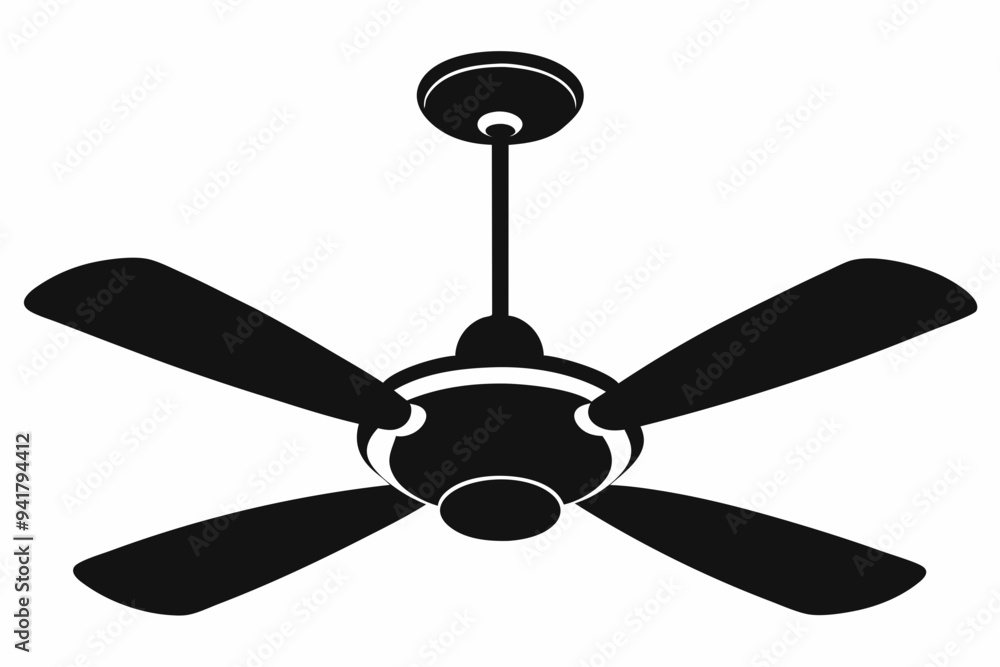 Ceiling fan silhouette Vector, electric fan icon
Ceiling fan silhouette Vector, electric fan icon