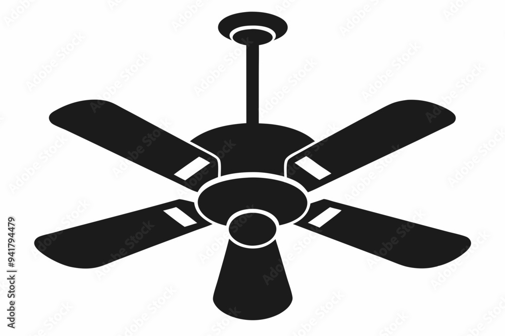 Ceiling fan silhouette Vector, electric fan icon
Ceiling fan silhouette Vector, electric fan icon