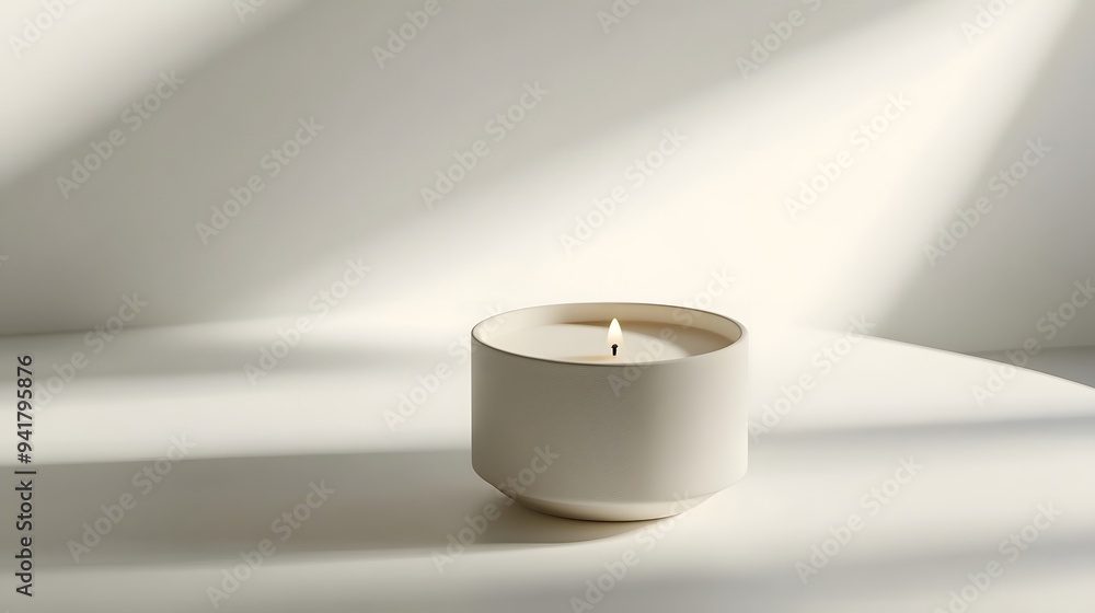 Minimalist Candle: A small, plain white candle in a minimalist holder, centered on a white background, with a faint shadow for depth.
Minimalist Candle: A small, plain white candle in a minimalist holder, centered on a white background, with a faint shadow for depth.