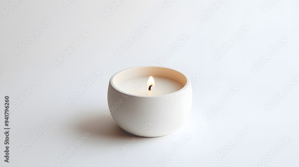 Minimalist Candle: A small, plain white candle in a minimalist holder, centered on a white background, with a faint shadow for depth.
Minimalist Candle: A small, plain white candle in a minimalist holder, centered on a white background, with a faint shadow for depth.