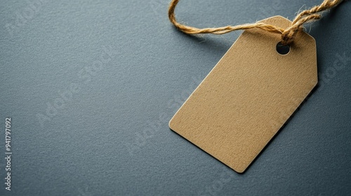 A plain price tag with no lettering or numbers, placed on a neutral surface with lots of copy space for your content.