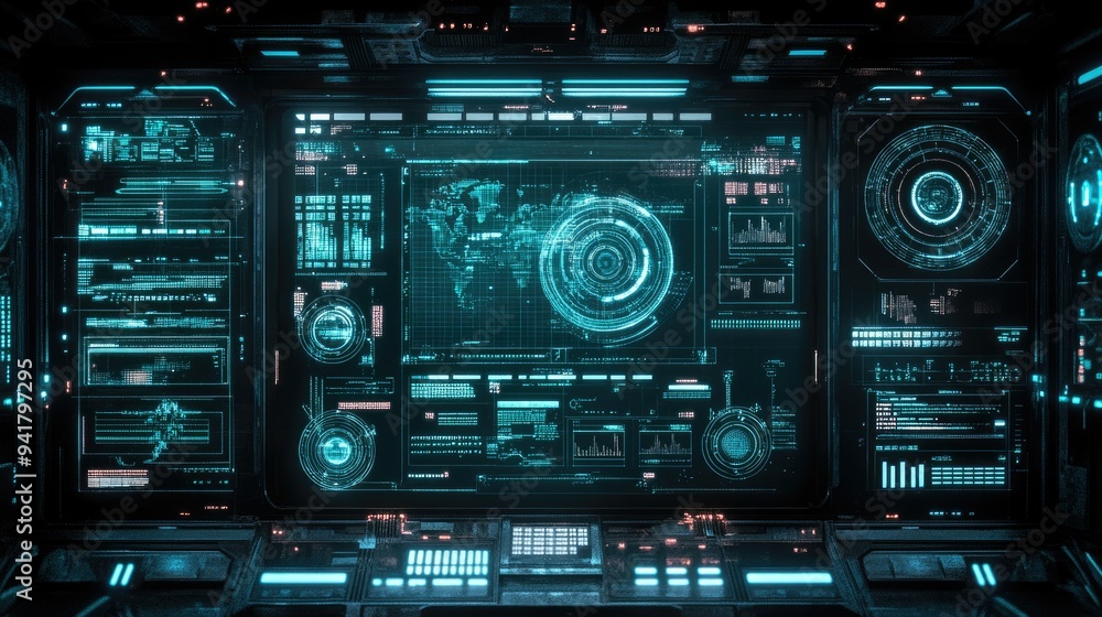 Top view of a robotic process automation (RPA) dashboard, with space for copy text. Top view of a robotic process automation (RPA) dashboard, with space for copy text.