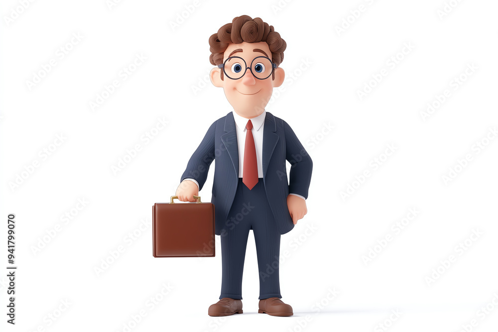 A professional cartoon character in a suit, holding a briefcase, symbolizing business and career success. A professional cartoon character in a suit, holding a briefcase, symbolizing business and career success.