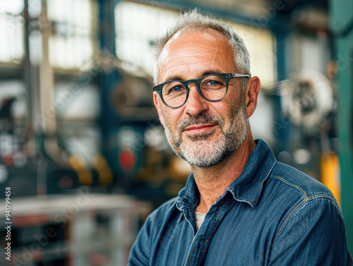 A man with glasses and a beard is smiling for the camera