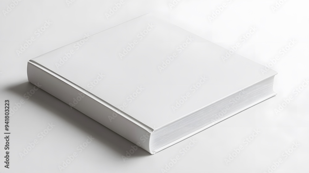 Minimalist Notebook: A closed, plain white notebook with a smooth cover, lying flat on a white background, with subtle shadowing for a clean aesthetic.
Minimalist Notebook: A closed, plain white notebook with a smooth cover, lying flat on a white background, with subtle shadowing for a clean aesthetic.