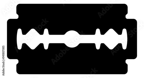 black silhouette of razor blade without background