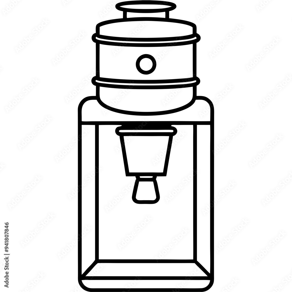 Electric Water Dispenser Vector Silhouette Electric Water Dispenser Vector Silhouette