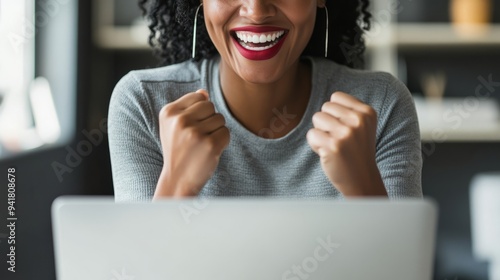 The joy and smile of a businessman's success photo